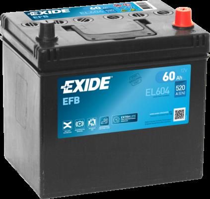 Акумулятор Exide Start-Stop 12В 60А·год 520А R+ (EL604)