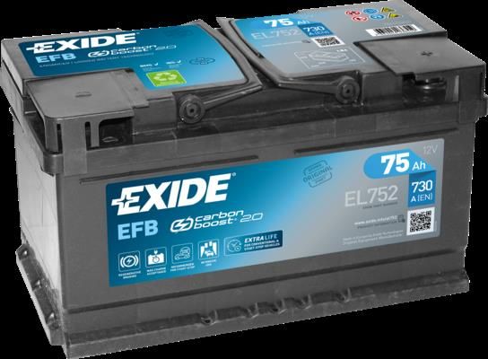 Акумулятор Exide Start-Stop EFB 12В 75А·год 730А R+ (EL752)