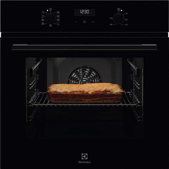 Духова шафа Electrolux електрична, 65л, A, дисплей, конвекція, телескопічні напрямні, чорний