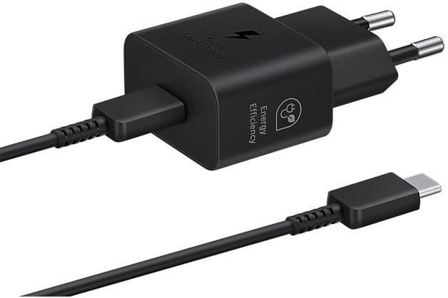 Зарядний пристрій мережевий Samsung 25Вт USB-С, кабель USB-C > USB-C, 1м, чорний