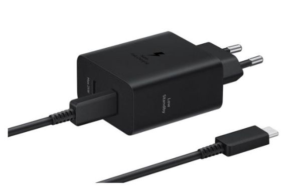 Зарядний пристрій мережевий Samsung 50Вт 2xUSB-С, кабель USB-C > USB-C, 1.8м, чорний