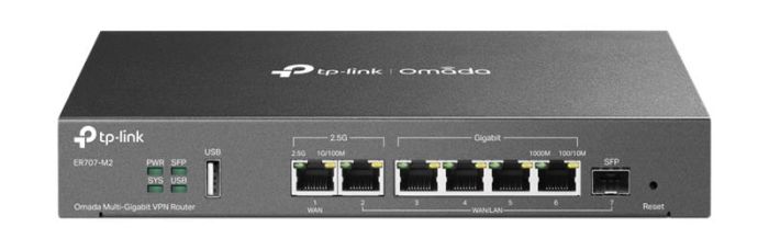 Мультисервісний Маршрутизатор TP-LINK ER707-M2, 1x2.5GE LAN, 1x2.5GE WAN/LAN, 4xGE LAN, 1xSFP WAN/LAN 1xUSB