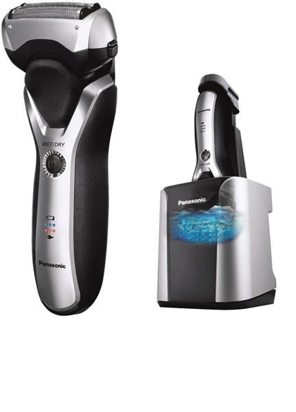 Бритва електр. Panasonic сіткова,  бритв.головок-3, Li-Ion, сух.+волог., триммер, док-станція , срібно-чорний