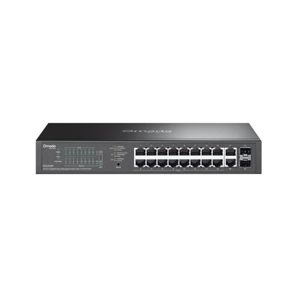 Комутатор TP-LINK ES220GP  18xGE (16xPoE), 250W, 2xSFP, WebSmart