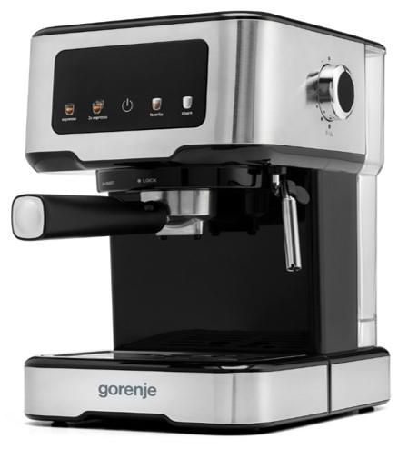 Кавоварка Gorenje ріжкова 1.5л, мелена, ручний капучинатор, нерж