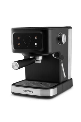 Кавоварка Gorenje ріжкова 1.5л, мелена, ручний капучинатор, чорний