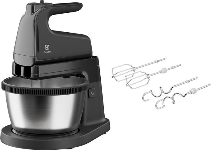 Міксер Electrolux стаціонарний 500Вт, насадки-4, чаша-метал, 3.5л, сірий темний