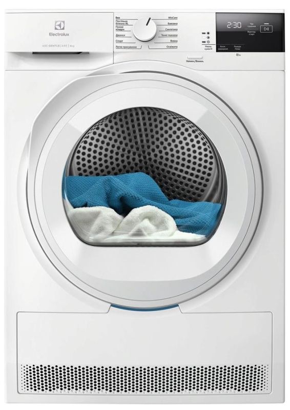 Сушильна машина Electrolux тепловий насос, 8кг, A++, 64см, дисплей, білий