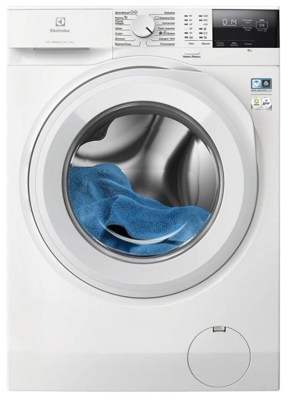 Пральна машина Electrolux фронтальна, 8кг, 1200, A, 58см, дисплей, інвертор, білий