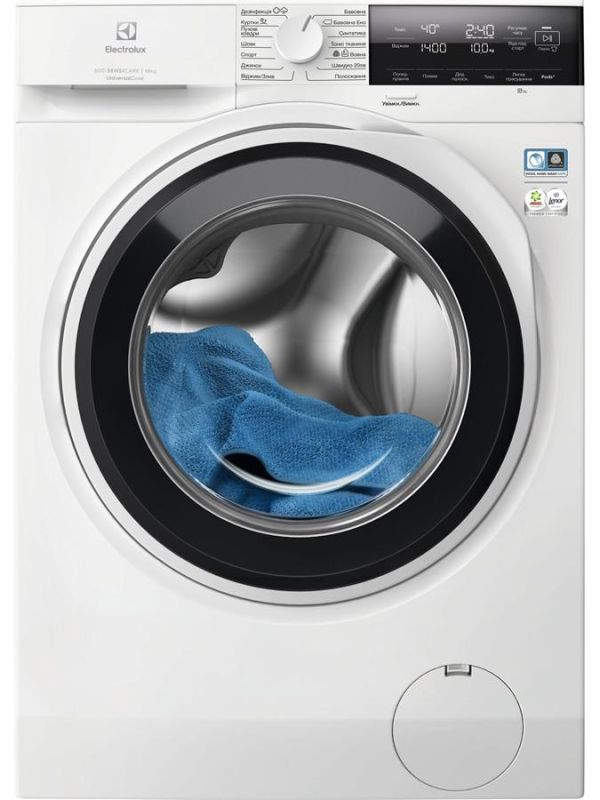 Пральна машина Electrolux фронтальна, 10кг, 1400, A, 66см, дисплей, пара, інвертор, universaldose, білий