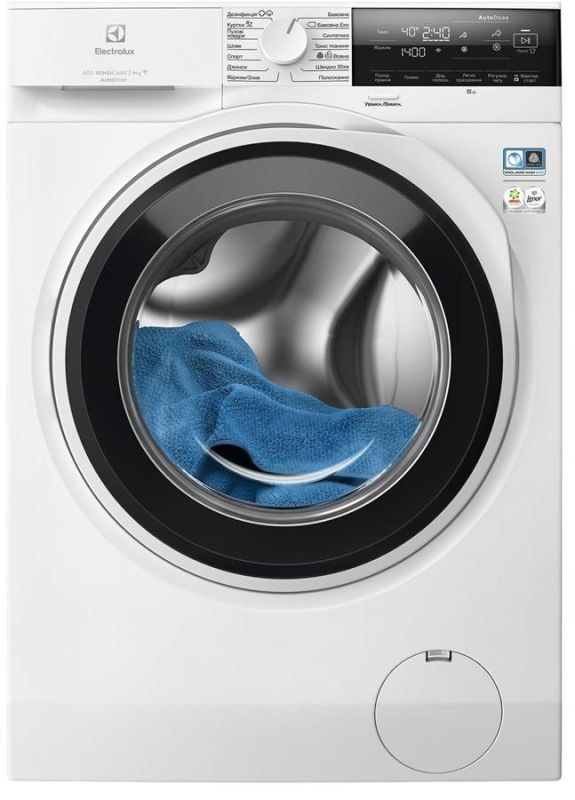 Пральна машина Electrolux фронтальна, 9кг, 1400, A, 66см, дисплей, пара, інвертор, автодоз, білий