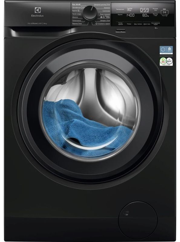 Пральна машина Electrolux фронтальна, 10кг, 1400, A, 66см, дисплей, пара, інвертор, сріблястий темний
