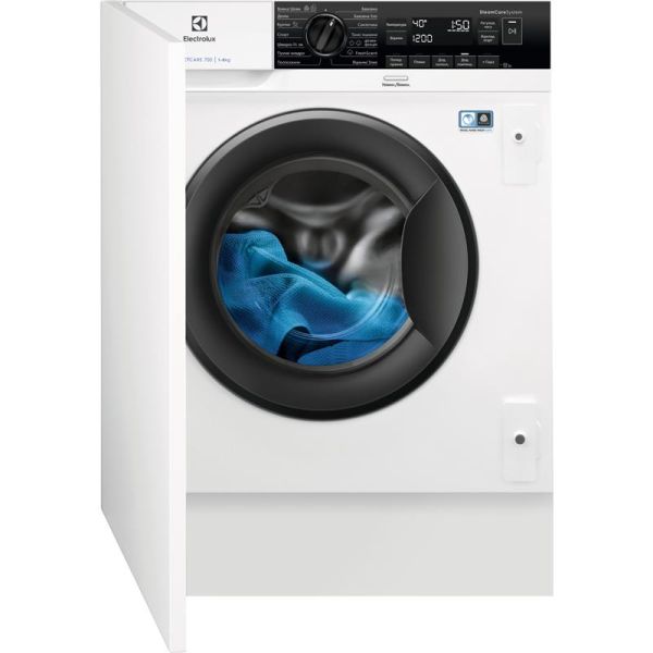 Пральна машина Electrolux вбудована фронтальна, 8кг, 1400, B, 55см, дисплей, пара, інвертор, білий