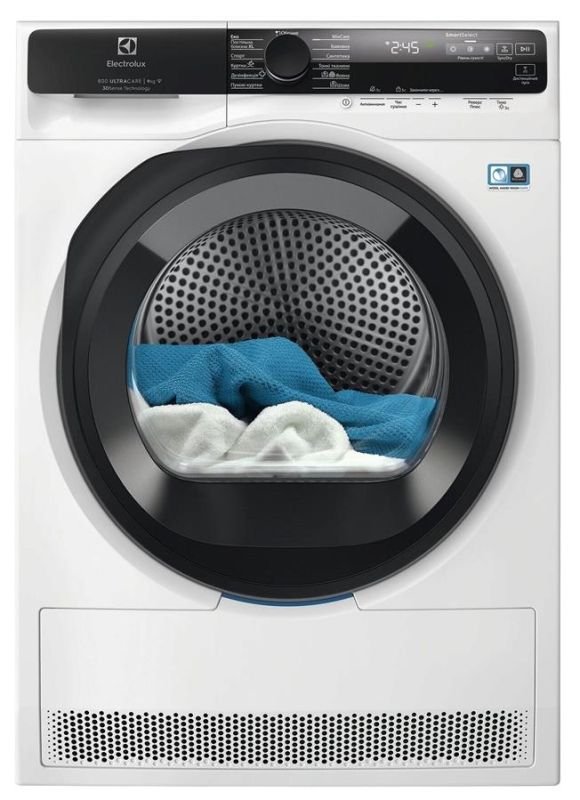 Сушильна машина Electrolux тепловий насос, 9кг, A+++, 64см, дисплей, інвертор, білий