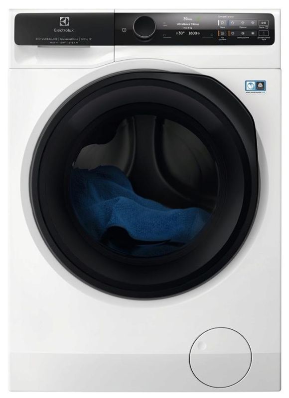 Прально-сушильна машина Electrolux фронтальна, 11(7)кг, 1600, D, 64см, дисплей, пара, інвертор, universaldose, білий