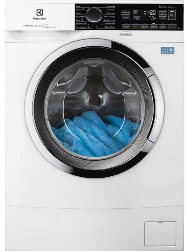 Пральна машина Electrolux фронтальна, 7кг, 1200, A, 48см, дисплей, інвертор, білий
