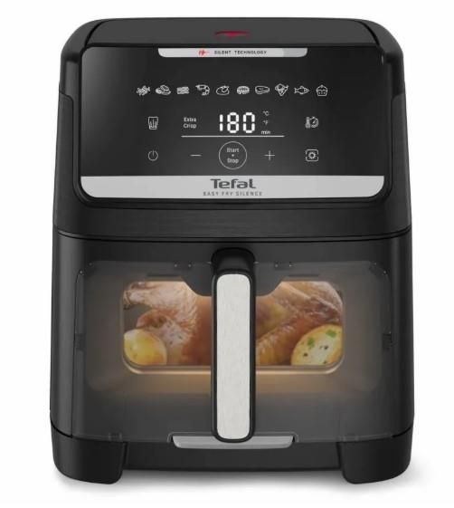 Мультипіч Tefal Easy Fry Silence XXL, 1800Вт, чаша-7л, сенсорне керув., 10 програм, з віконцем, пластик, чорний
