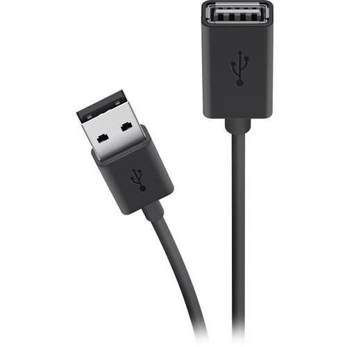 Кабель Belkin USB-A > USB-AF заряджання/синхронізації 1.8м, чорний