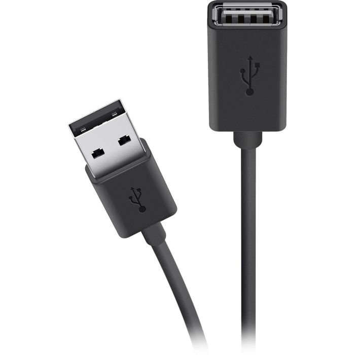 Кабель Belkin USB-A > USB-AF заряджання/синхронізації 3м, чорний