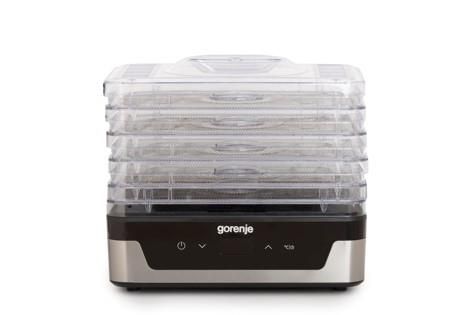 Сушарка для продуктів Gorenje 230Вт, піддонів - 5x2.8см, діаметр - 29см, макс - 75°С, електр.упр,білий