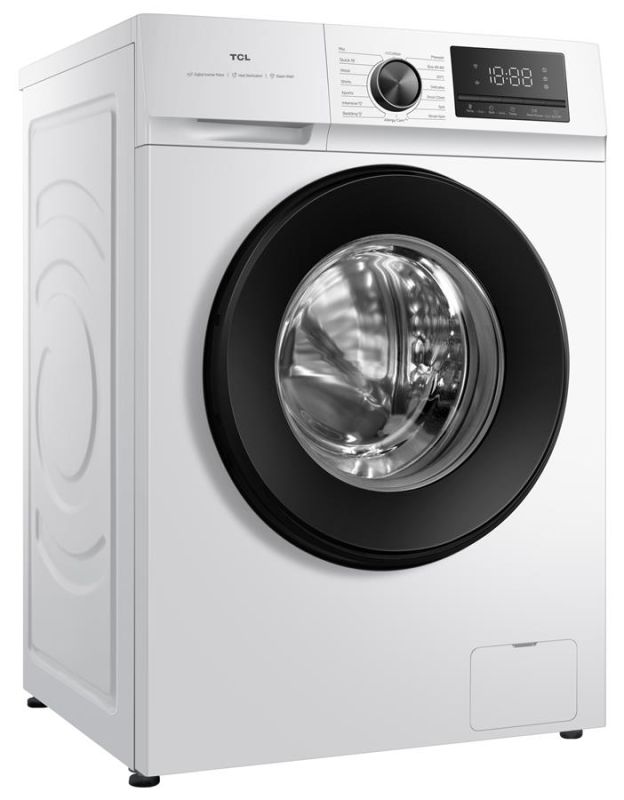 Пральна машина TCL фронтальна, 7кг, 1400, A, 46см, дисплей, пара, інвертор, білий