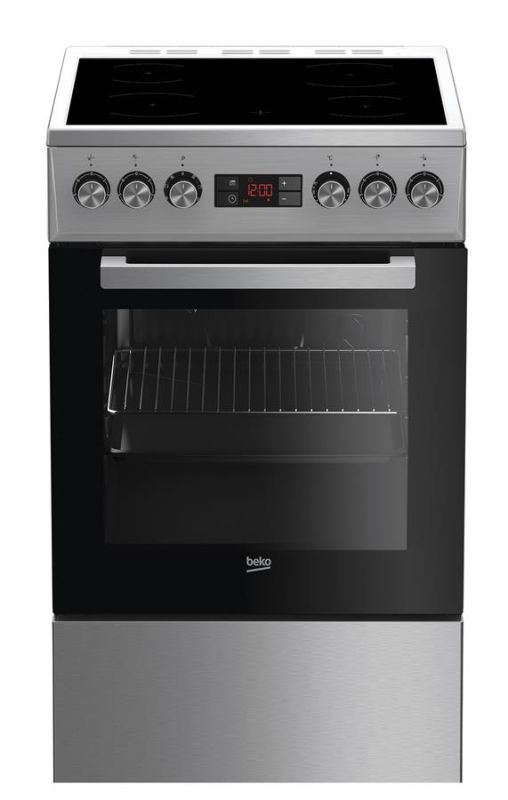 Плита Beko електрична склокерамічна, 55л, 50x60см, дисплей, конвекція, нерж