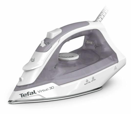 Праска Tefal Virtuo 30, 2000Вт, 240мл, паровий удар -120гр, постійна пара - 27гр, керам. підошва, сіро-фіолетовий
