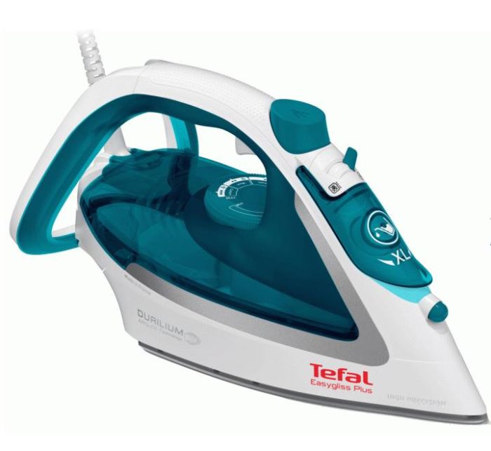 Праска Tefal Easygliss Plus, 2500Вт, 270мл, паровий удар -195гр, постійна пара - 45гр, керам. підошва, біло-блакитний