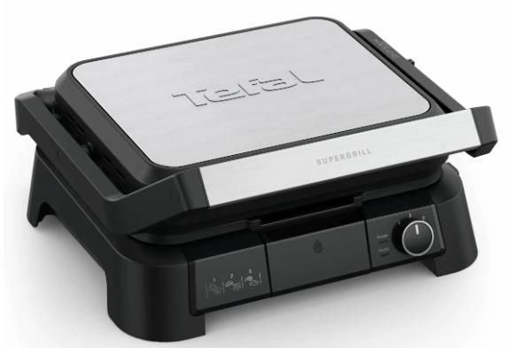Гриль Tefal прижимний SuperGrill 4in1 2000Вт, темп. режимів-3, з`ємні пластини, метал