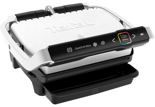Гриль Tefal прижимний OptiGrill Elite 2000Вт, темп. режимів-15, з`ємні пластини, метал