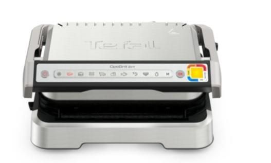 Гриль Tefal прижимний OptiGrll  2100Вт, темп. режимів-4, з`ємні пластини, метал