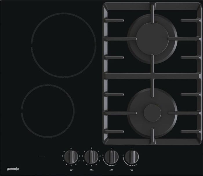 Варильна поверхня Gorenje комбінована (2 газ + 2 склокерам. ), 60см, чорний