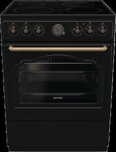 Плита Gorenje електрична склокерамічна, 71л, 60x60см, дисплей, програматор, приготування з паром, чорний матовий