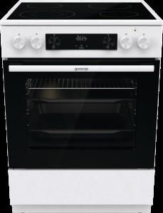 Плита Gorenje електрична склокерамічна, 71л, 60x60см, дисплей, приготування з паром, програматор, білий