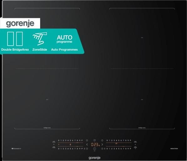 Варильна поверхня Gorenje індукційна, 60см, PowerBoost, TouchControl, Wi-Fi, збільшена площа приготування, чорний