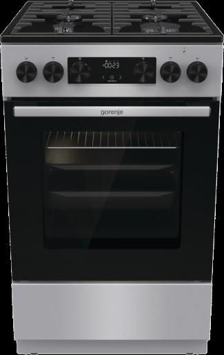 Плита Gorenje комбінована, 70л, 50x60см, дисплей, чавун, нерж