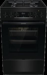Плита Gorenje комбінована, 62л, 50x60см, дисплей, IconLed, емальовані, чорний