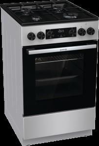 Плита Gorenje комбінована, 62л, 50x60см, дисплей, IconLed, емальовані, титан