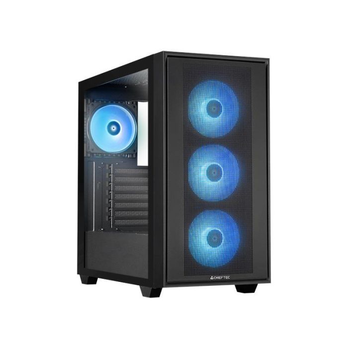 Корпус CHIEFTEC Gaming Hunter 3, без БЖ, 2xUSB3.0, 1xUSB3.2 Gen2 Type-C, 4x120мм ARGB, VGA 425мм, LCS ready, TG Side panel, EATX, чорний