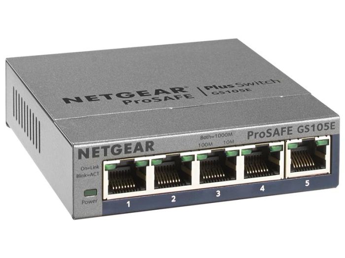 Комутатор NETGEAR GS105E 5xGE, WebSmart