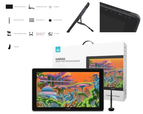 Графічний монітор Huion 21,5" Kamvas 22 USB-C,чорний
