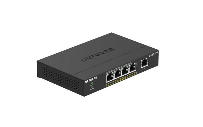 Комутатор NETGEAR GS305PP 5xGE (4xPoE), 83Вт, Некерований