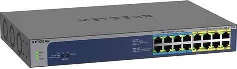 Комутатор NETGEAR GS516UP 16xGE PoE, 380Вт, Некерований