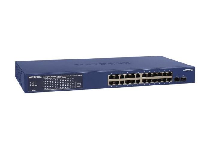 Комутатор NETGEAR GS724TPP 24xGE PoE, 2xSFP, 380Вт, Керований L2