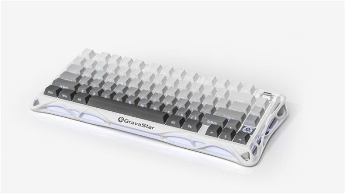 Клавіатура механічна GravaStar Mercury K1 80keys, GravaStar x Kailh Cheery Pink, EN, BT/WL/USB, білий
