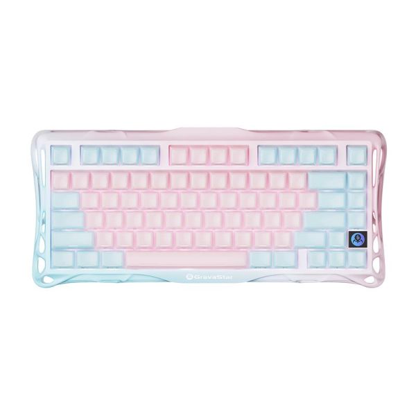 Клавіатура механічна GravaStar Mercury K1 Lite 80keys, GravaStar x BSUN Grey, BT/WL/USB, Lumen Rose