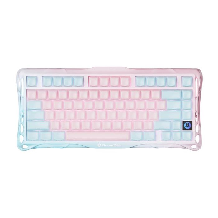 Клавіатура механічна GravaStar Mercury K1 Lite 80keys, GravaStar x BSUN Grey, BT/WL/USB, Lumen Rose