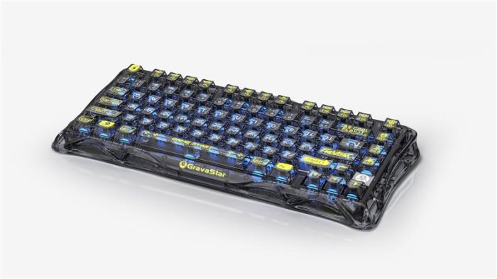 Клавіатура механічна GravaStar Mercury K1 Lite 80keys, GravaStar x BSUN Grey, EN/UKR, BT/WL/USB, чорний