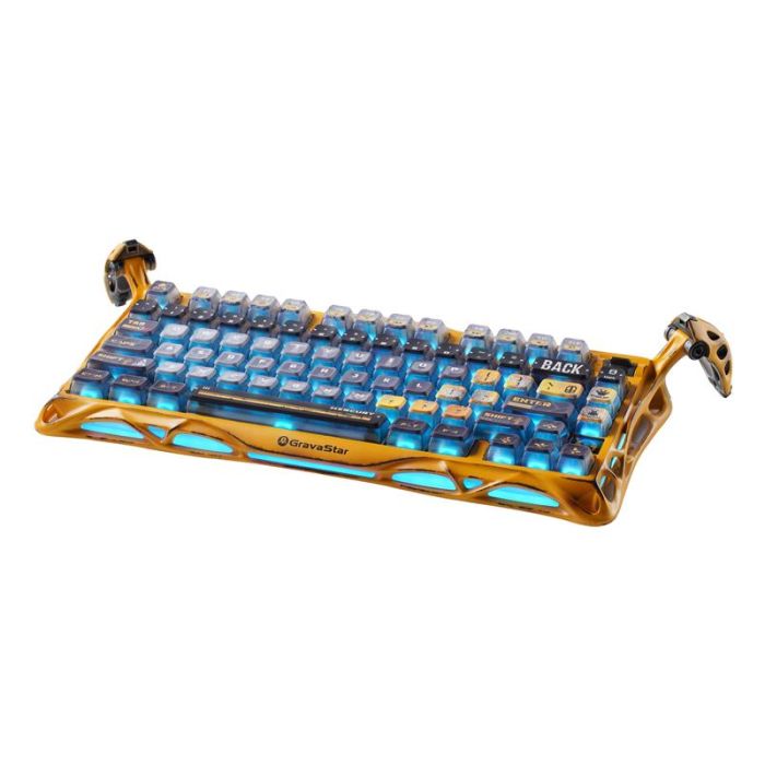 Клавіатура механічна GravaStar Mercury K1 Pro 80keys, GravaStar x Kailh Speedy Mint, BT/WL/USB, жовтий