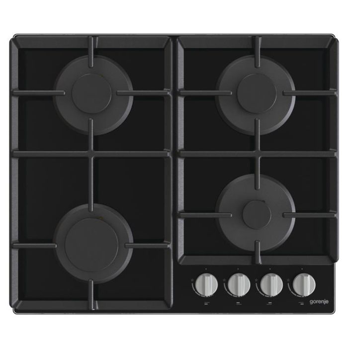 Варильна поверхня Gorenje газова на склі, 60см, чавун, чорний
